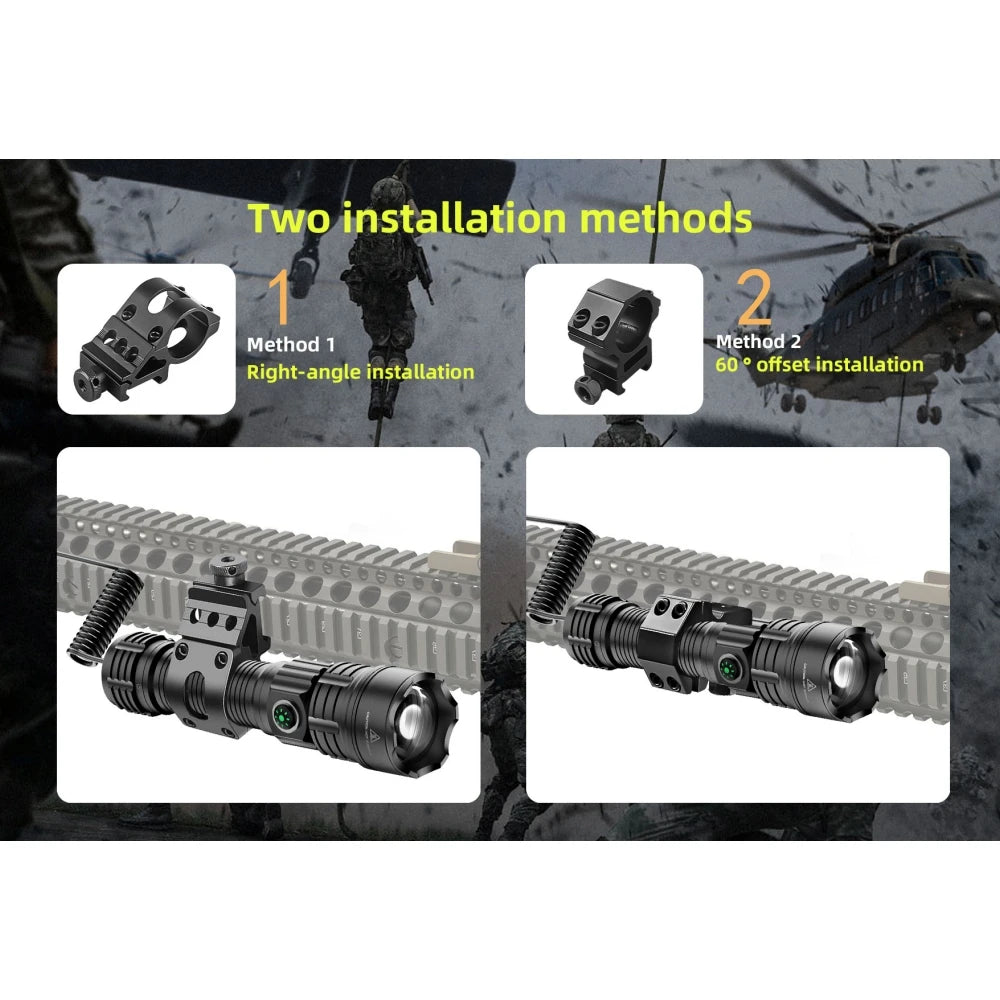 USB Rechargeable Flash Light Night Scout Lights LED Zoom Tactical Lantern