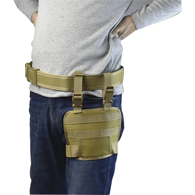 Tactical Drop Leg Platform Molle Adjustable Thigh Leg Panel Hanging Board Portable Cartridge Clip Pouch Leggings Pannier