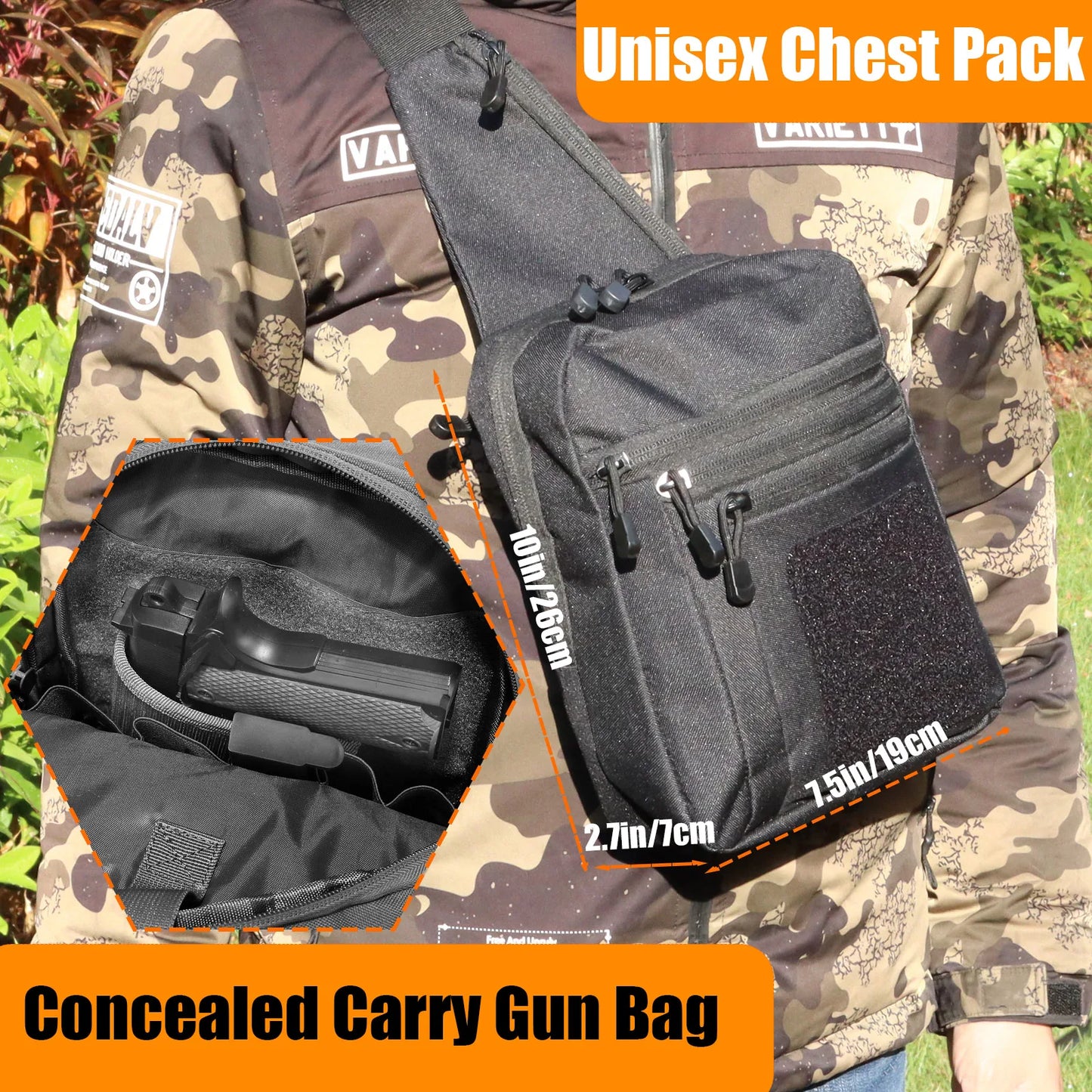 Concealed Carry Crossbody Gun Bag for Men