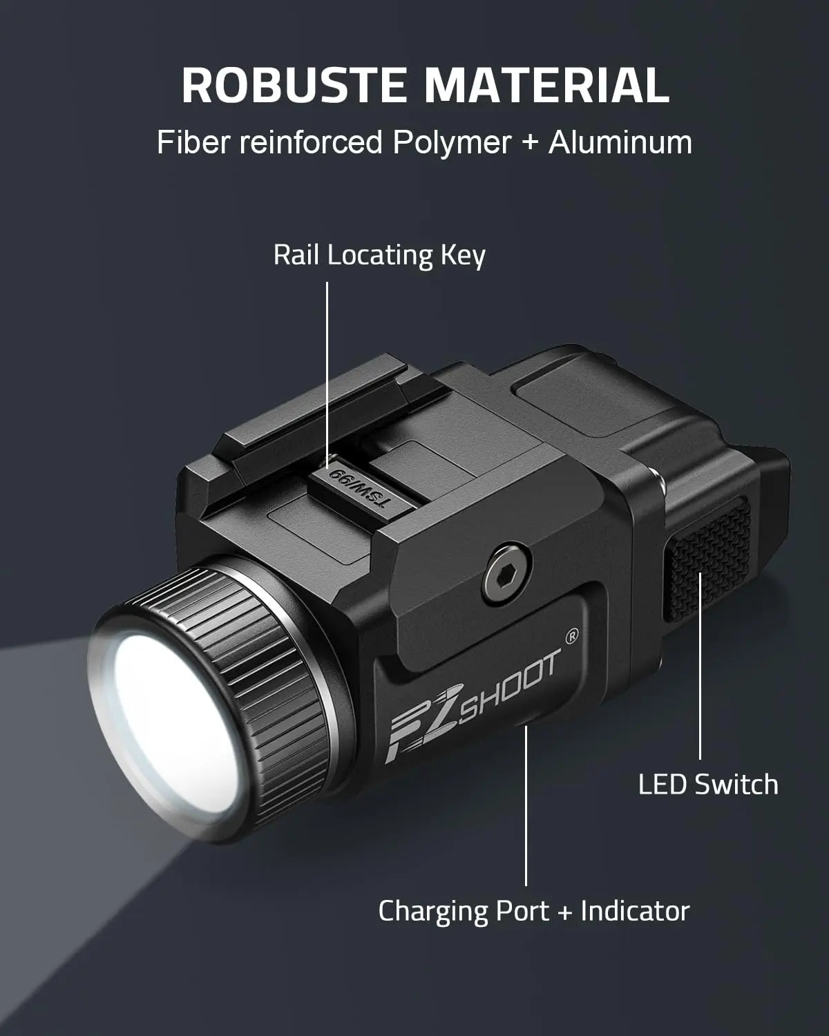 Bright Pistol Light Rechargeable Flashlight