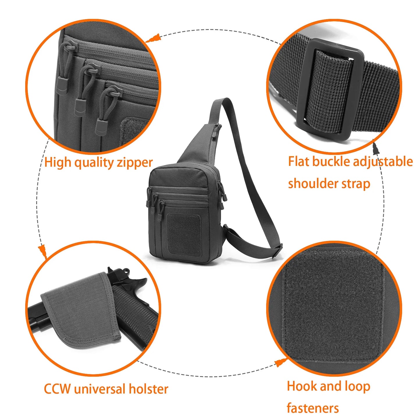 Concealed Carry Crossbody Gun Bag for Men