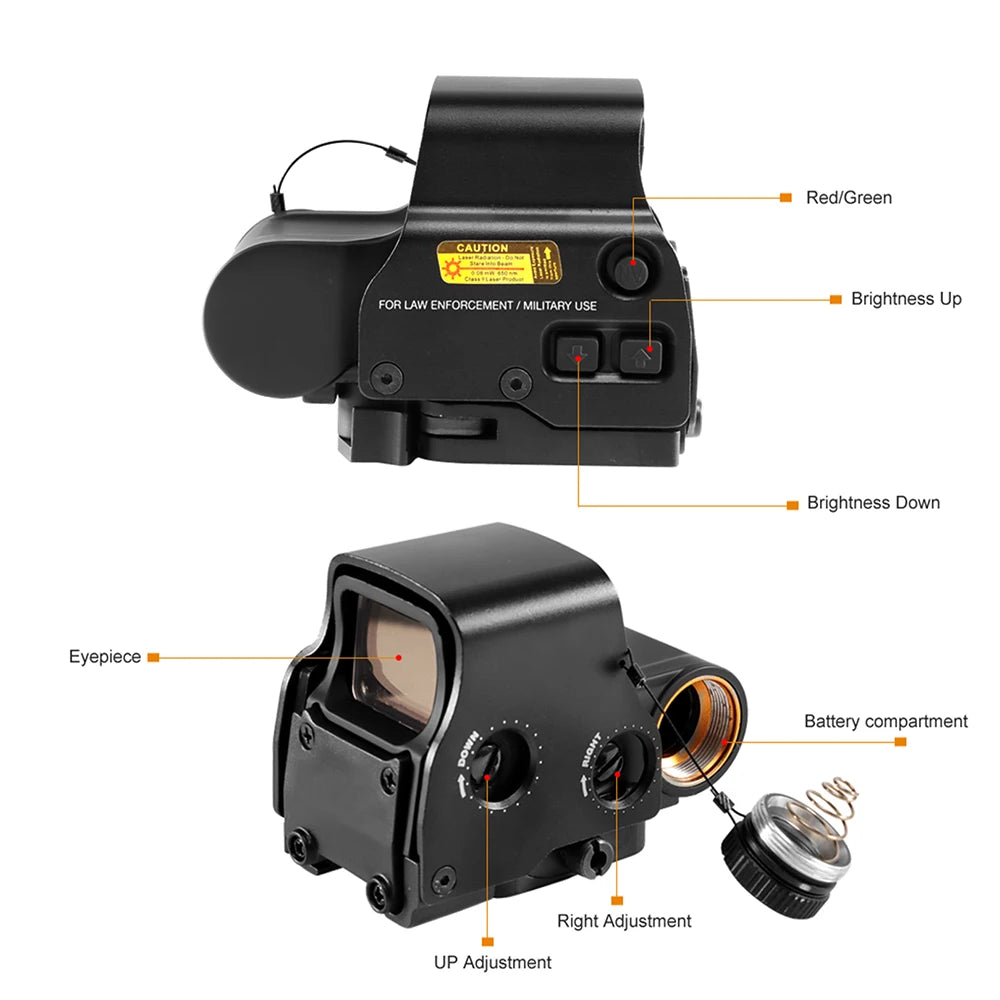 Red Green Dot Holographic Sight Scope Hunting Reflex Sight Riflescope 20mm Mount