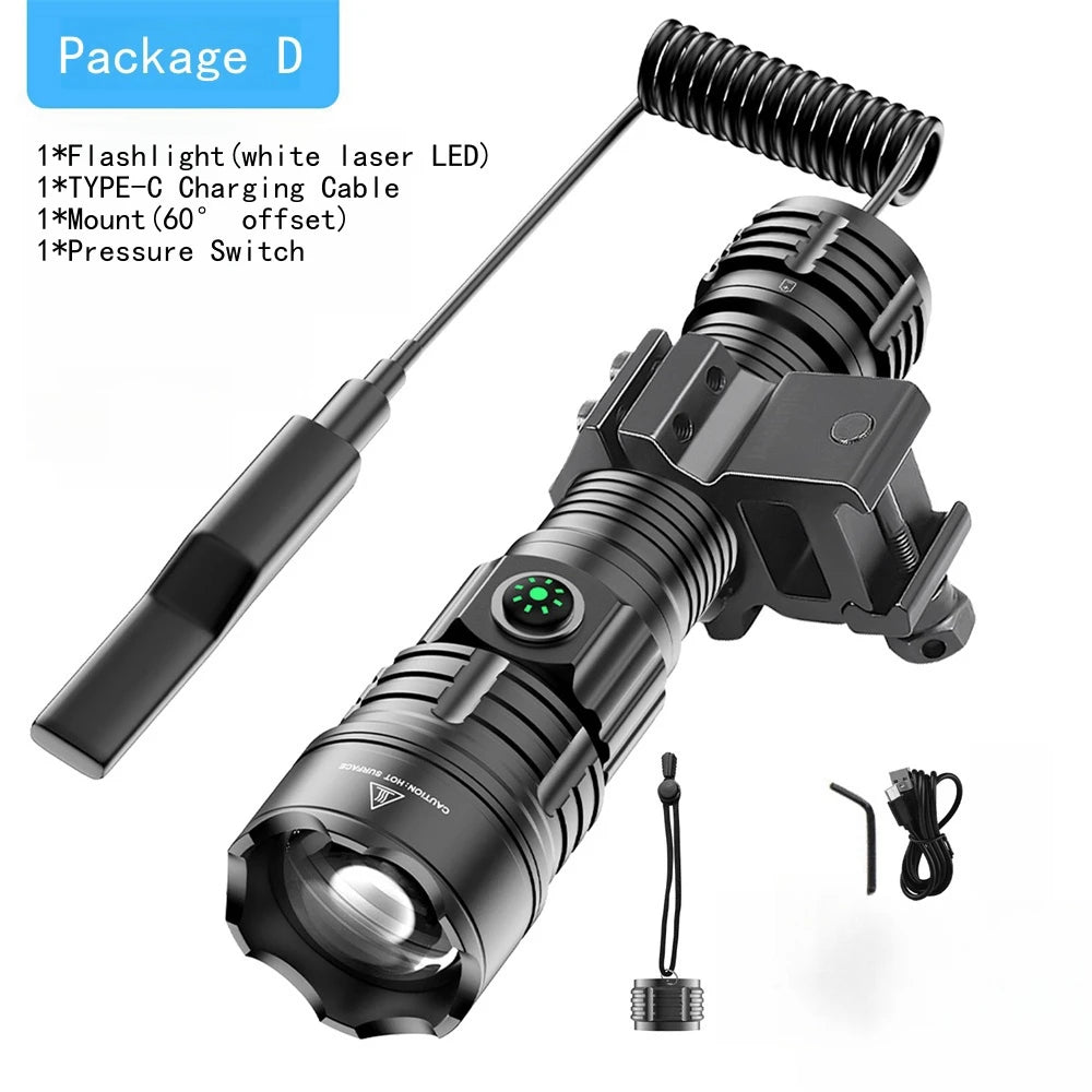 USB Rechargeable Flash Light Night Scout Lights LED Zoom Tactical Lantern