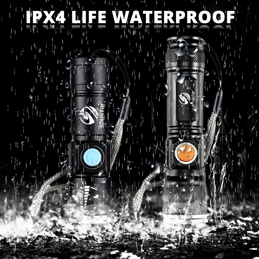 LED Flashlight USB Charging waterproof Torch Portable light
