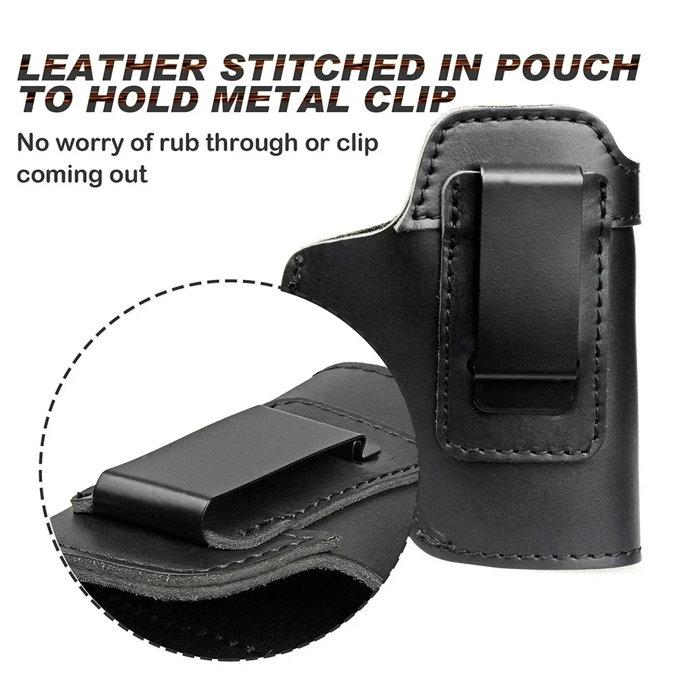Right Tactical Leather Holster for Concealed Carry IWB Tactical Holsters