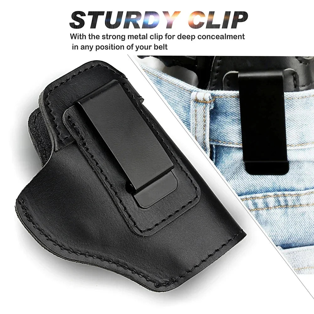 Right Tactical Leather Holster for Concealed Carry IWB Tactical Holsters
