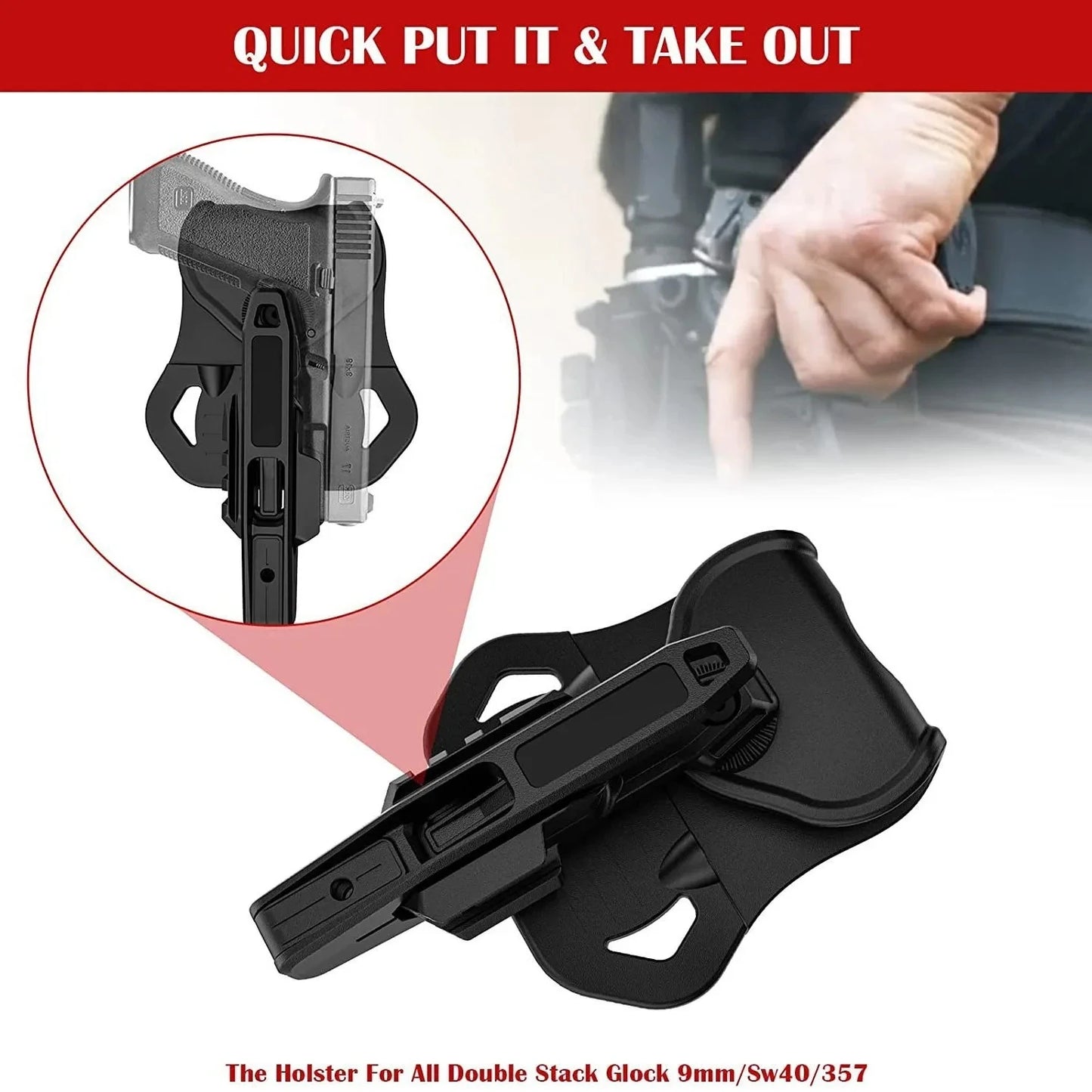 Black Tactical Gun Rail holster