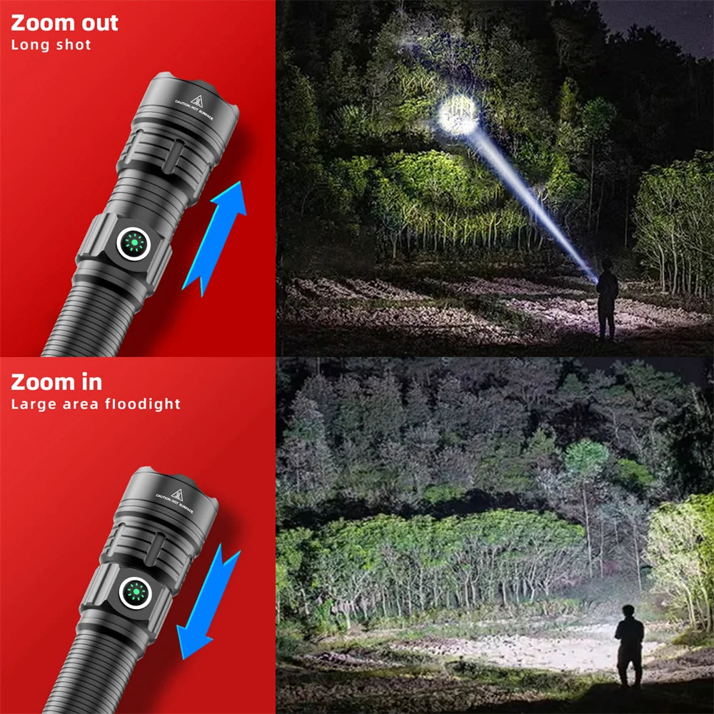 USB Rechargeable Flash Light Night Scout Lights LED Zoom Tactical Lantern