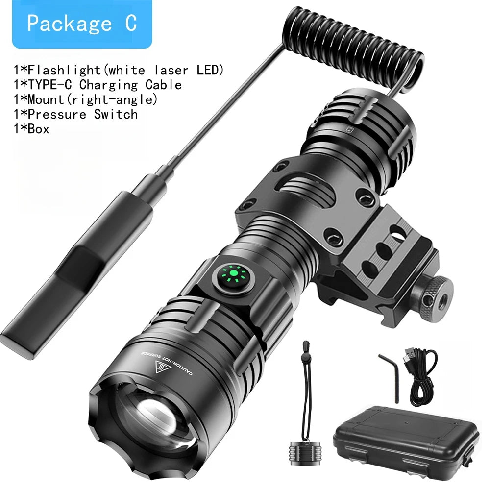 USB Rechargeable Flash Light Night Scout Lights LED Zoom Tactical Lantern