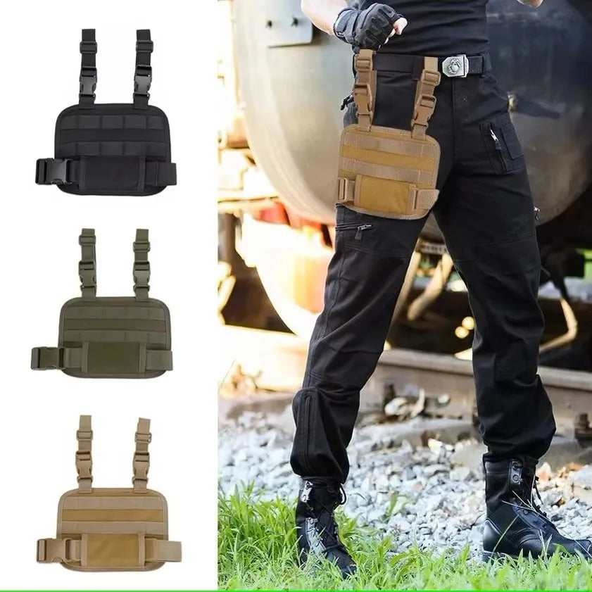 Tactical Drop Leg Platform Molle Adjustable Thigh Leg Panel Hanging Board Portable Cartridge Clip Pouch Leggings Pannier