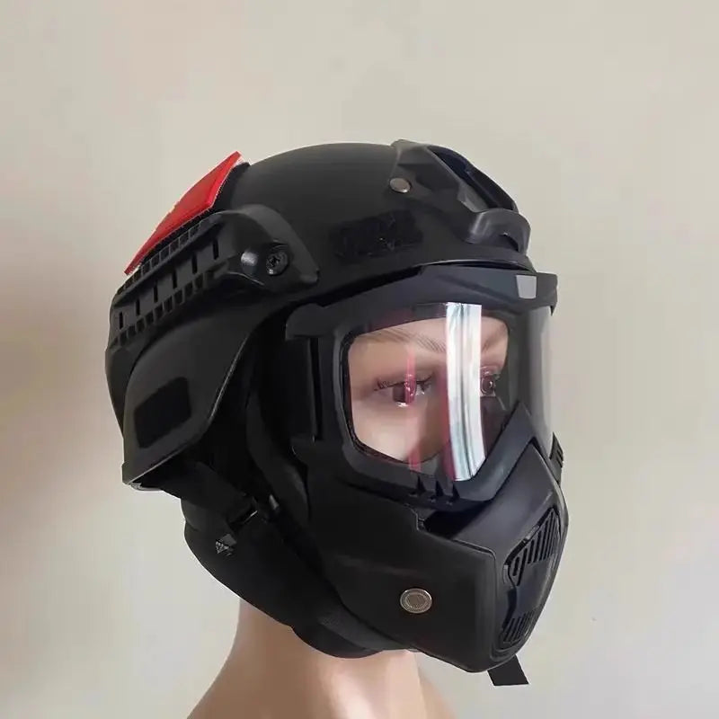 Tactical Military Helmet Set - Full Face Combat Helmet with Mask & Goggles, Durable for Training & Outdoor Enthusiasts