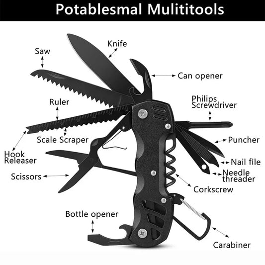 Multifunctional Folding Knife Swiss Army Portable Stainless Steel Pocket Knife