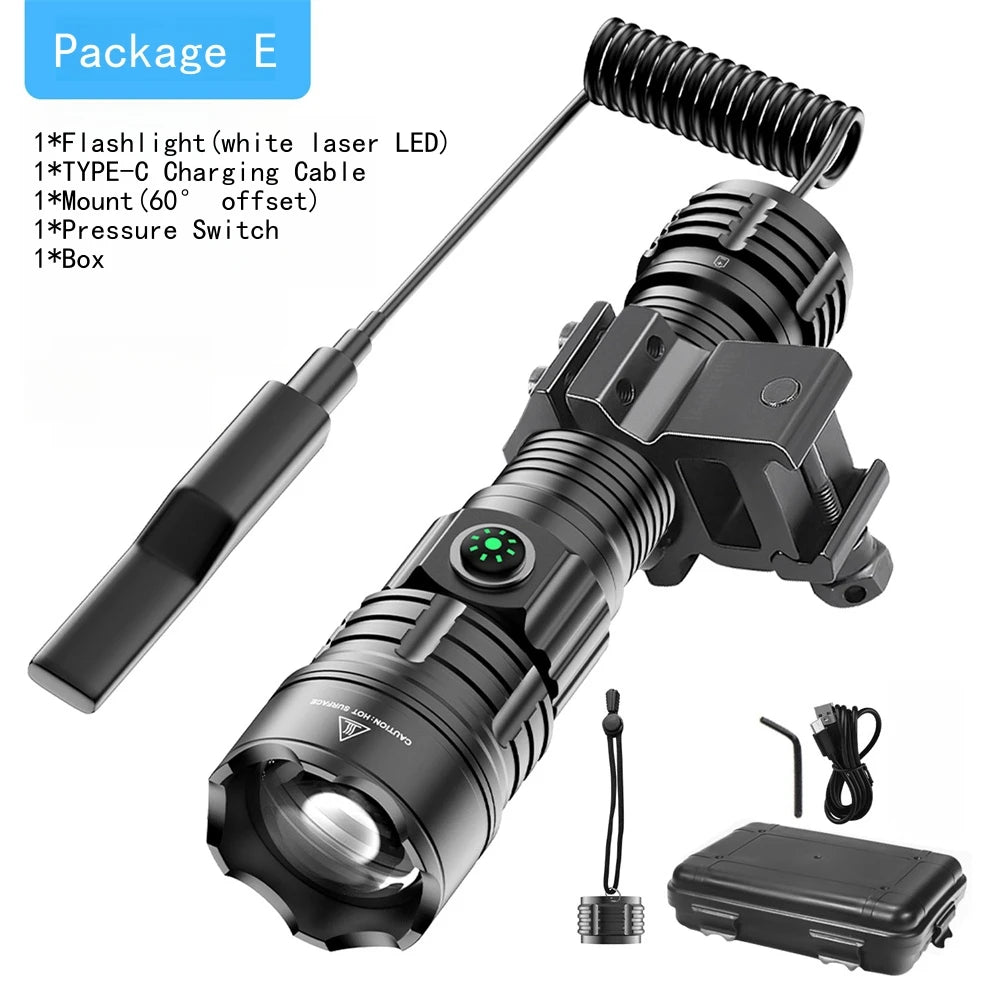 USB Rechargeable Flash Light Night Scout Lights LED Zoom Tactical Lantern