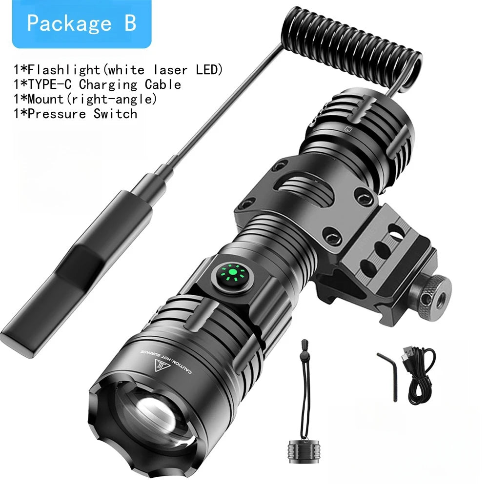 USB Rechargeable Flash Light Night Scout Lights LED Zoom Tactical Lantern